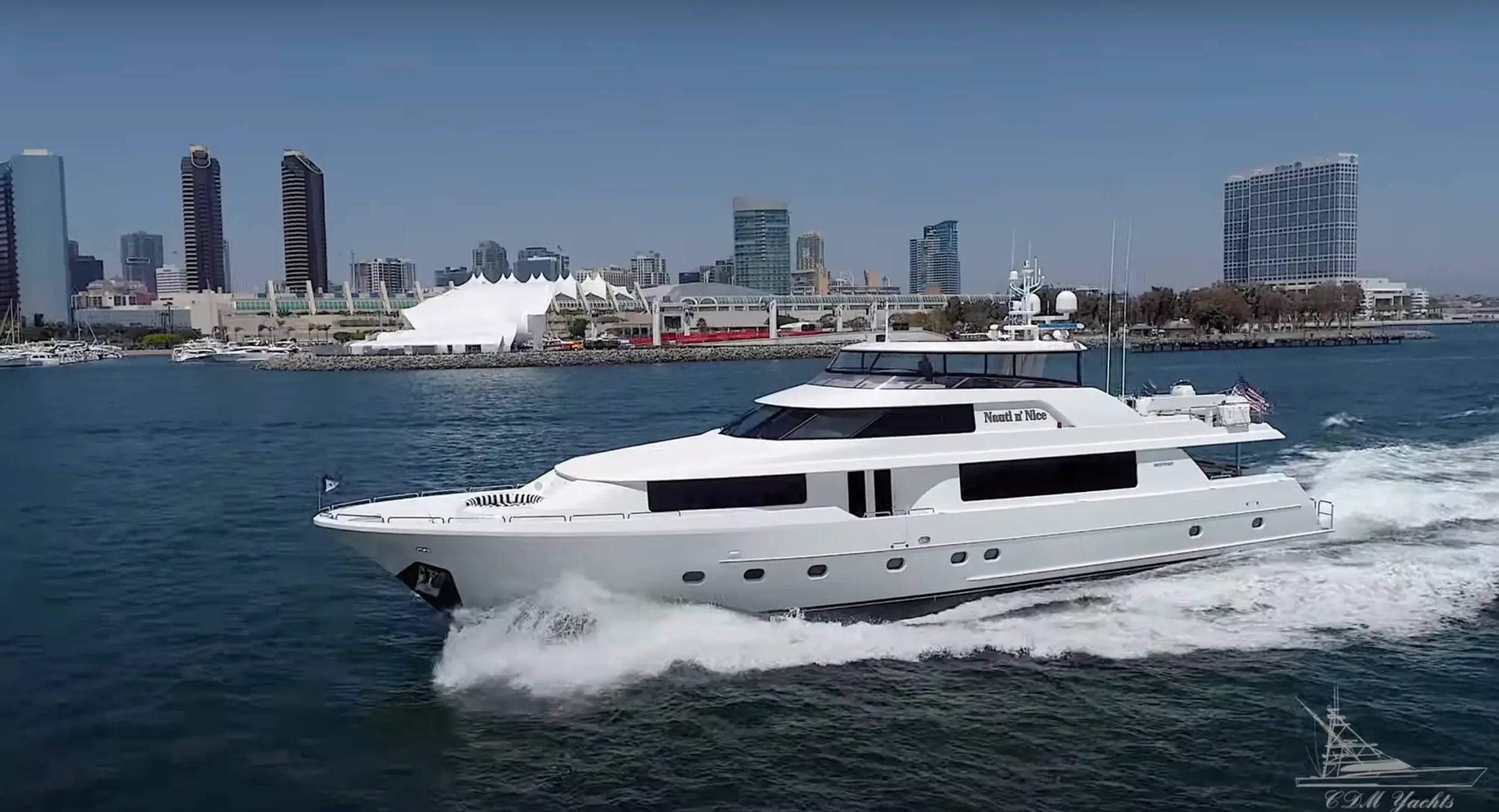 A CDM Yachts charter vessel on San Diego Bay