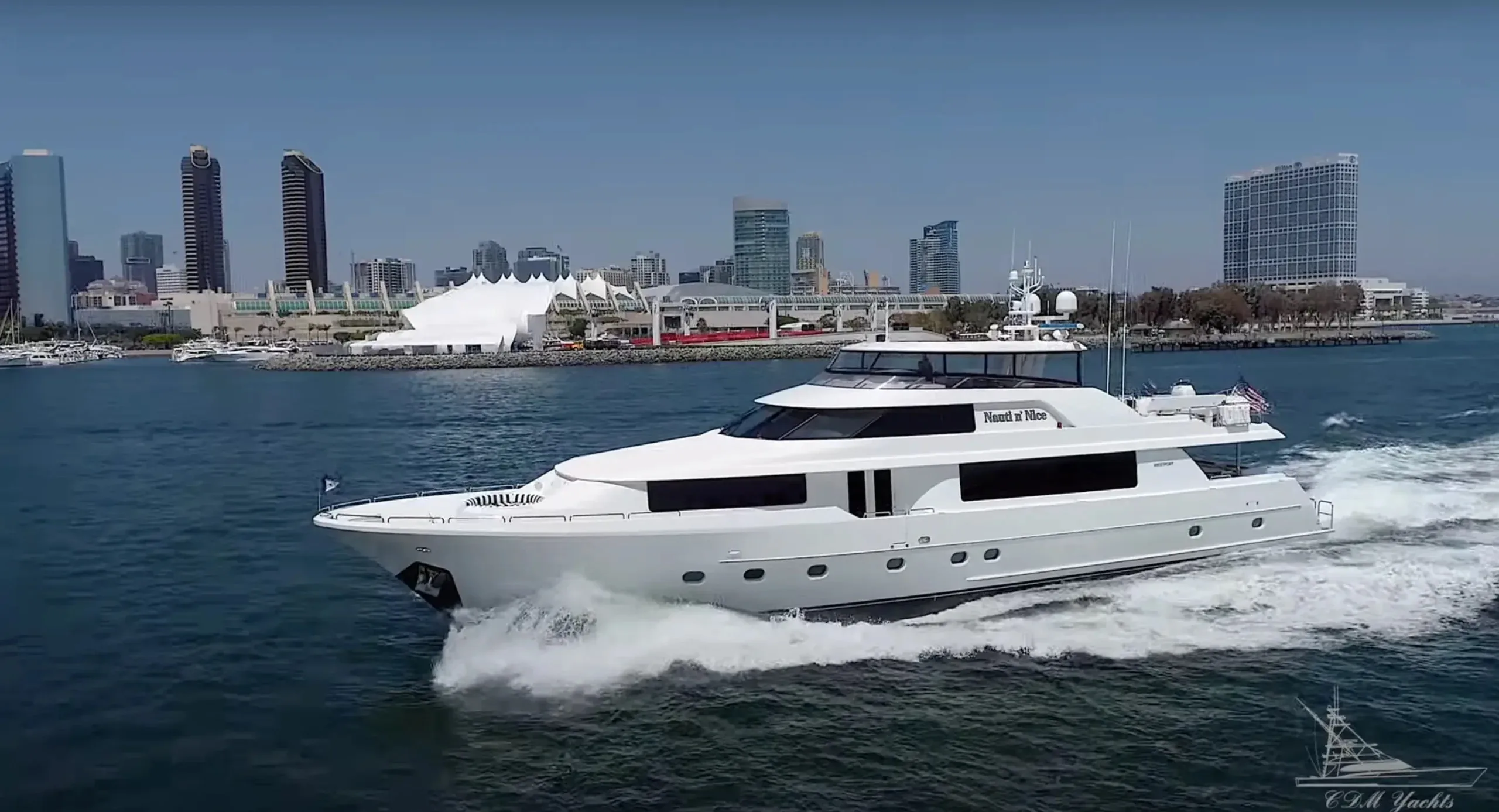 A CDM Yachts charter vessel on San Diego Bay