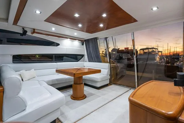 Sunseeker Predator 72 salon at sunset